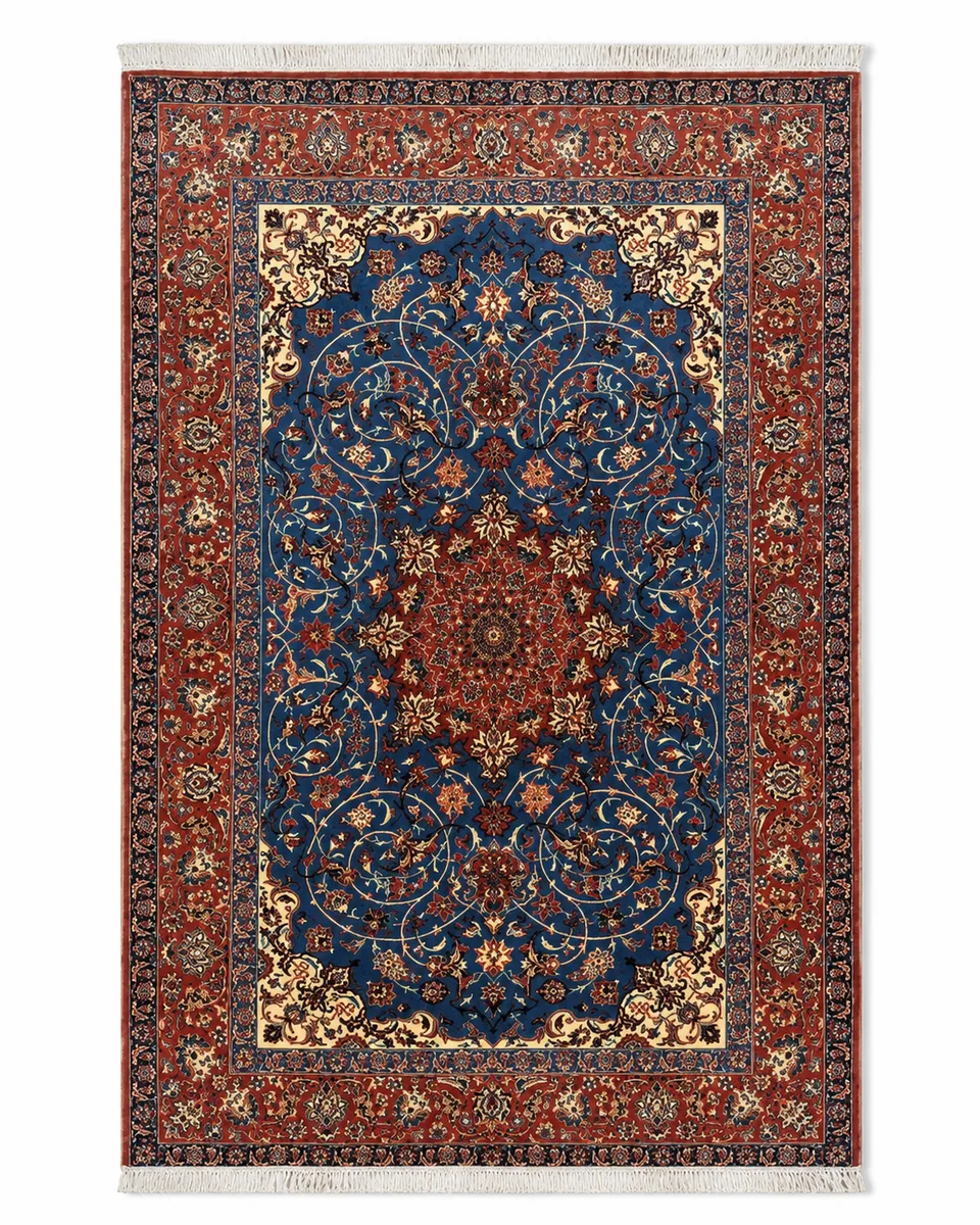Isfahan No. VIII, Silk & Wool Blend, Isfahan Tradition
